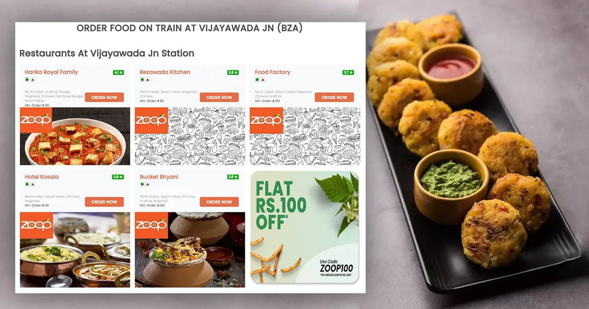 Food at the Vijayawada Train Station with Zoop