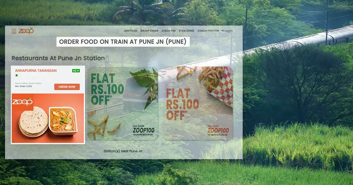 Order Restaurant food in train at Pune Station